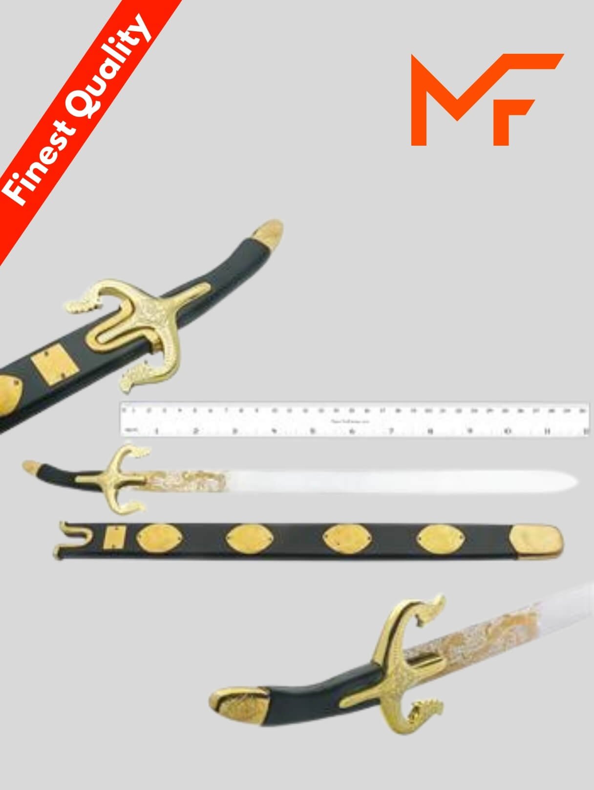 Ceremonial Sword and Scabbard with Black and Golden