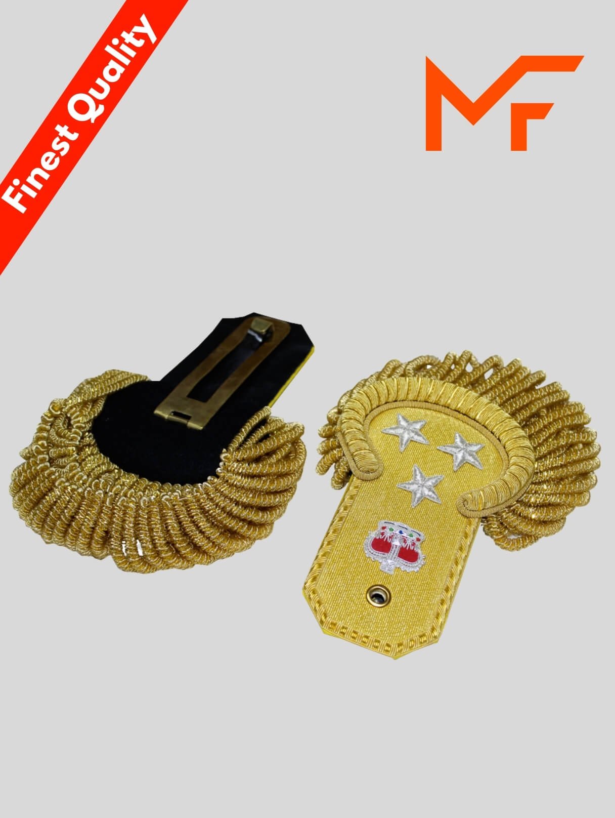General Epaulettes Shoulders in Black and Golden