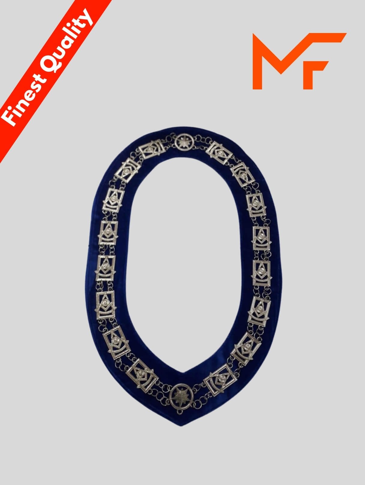 Masonic Chain Collar in Blue and White