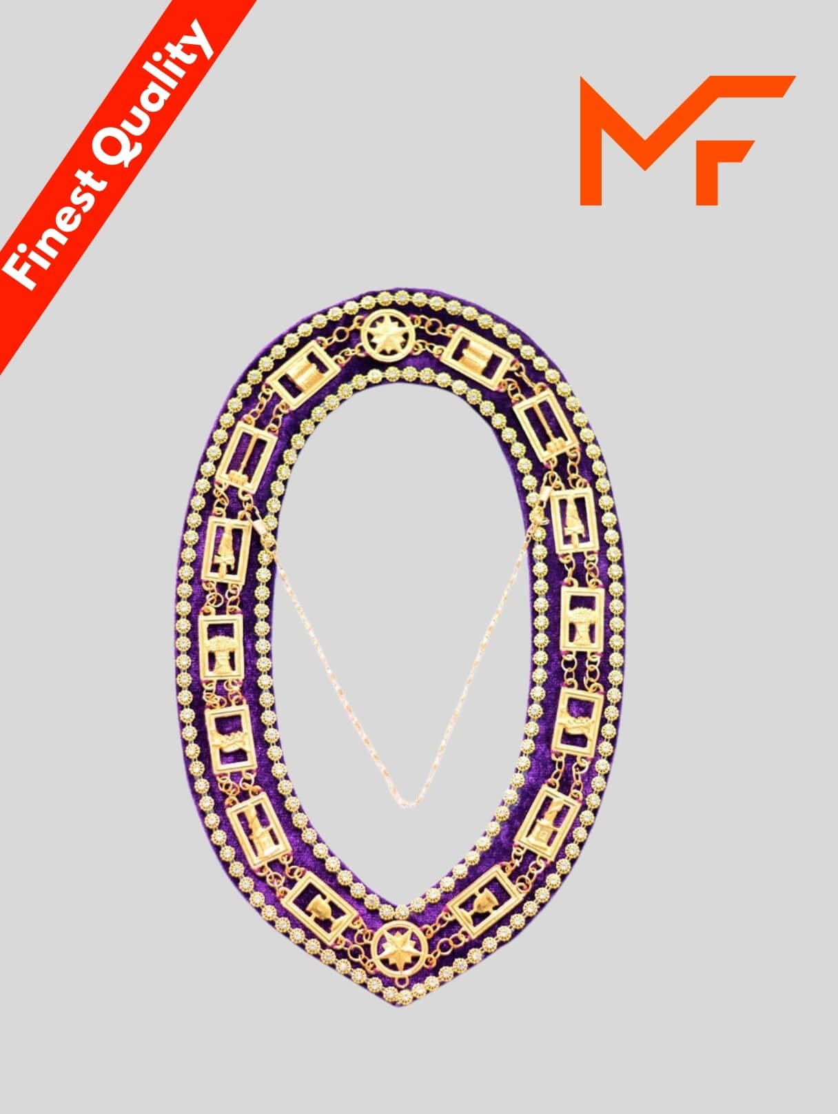 Masonic Chain Collar in Purple and Golden