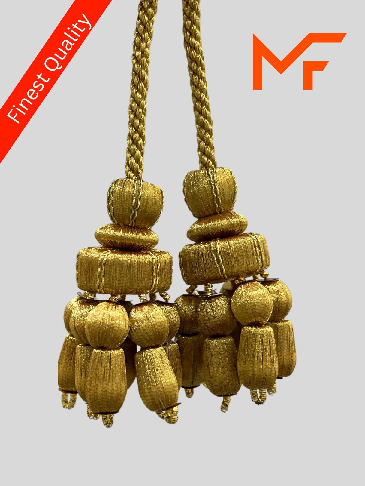 Golden short Chain Wooden Beads Tassels